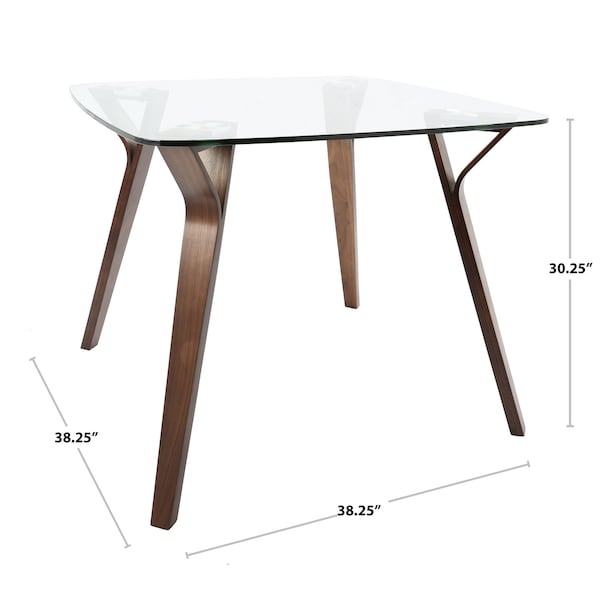 Folia Dinette Table In Walnut And Glass